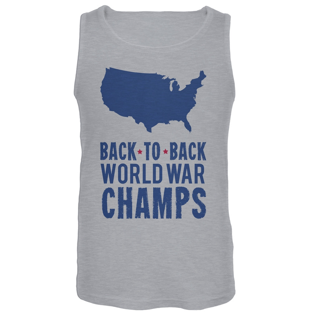 World War Champs Grey Tank Top Men's Tank Tops Old Glory LG Grey 