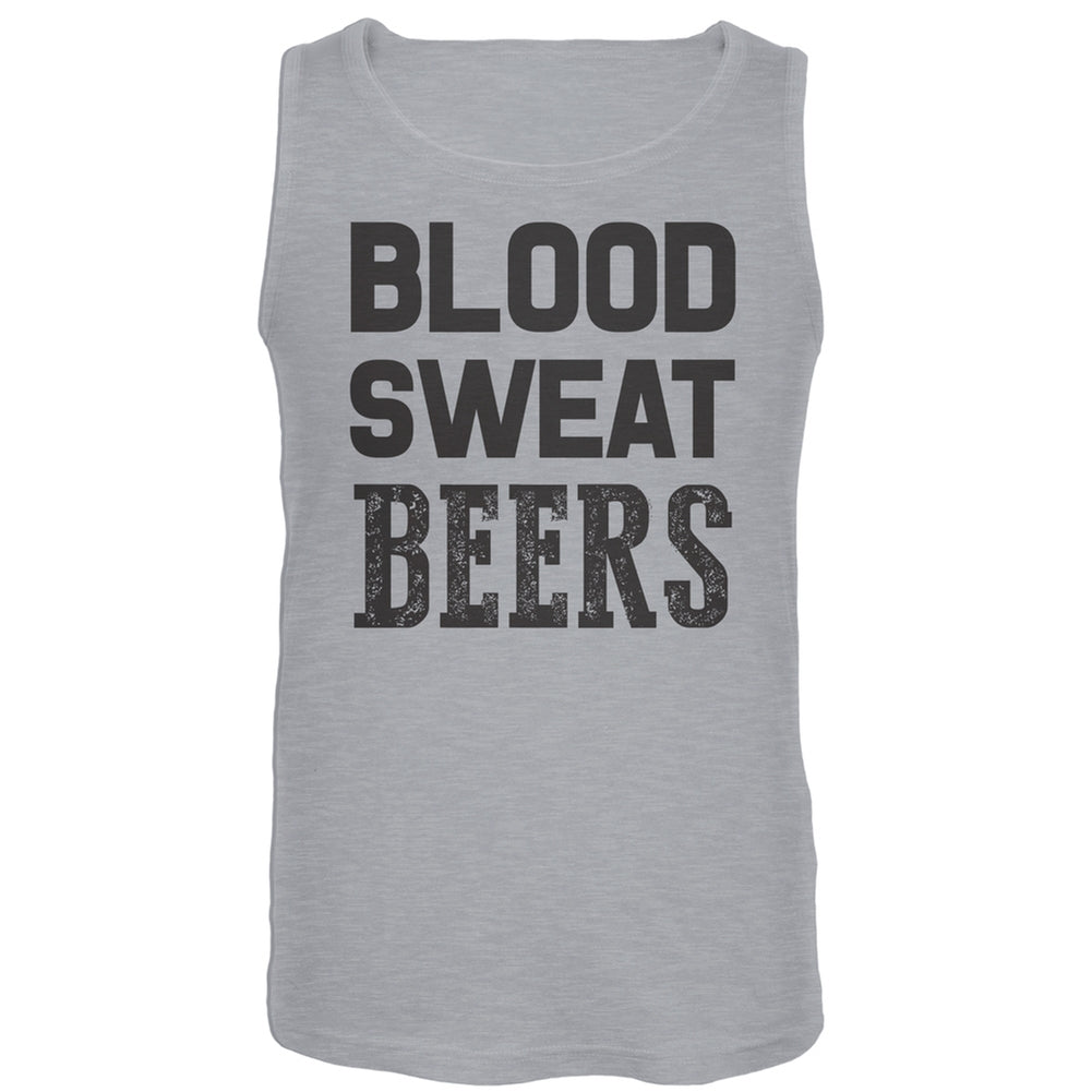 Blood Sweat Beers Grey Tank Top Men's Tank Tops Old Glory SM Grey