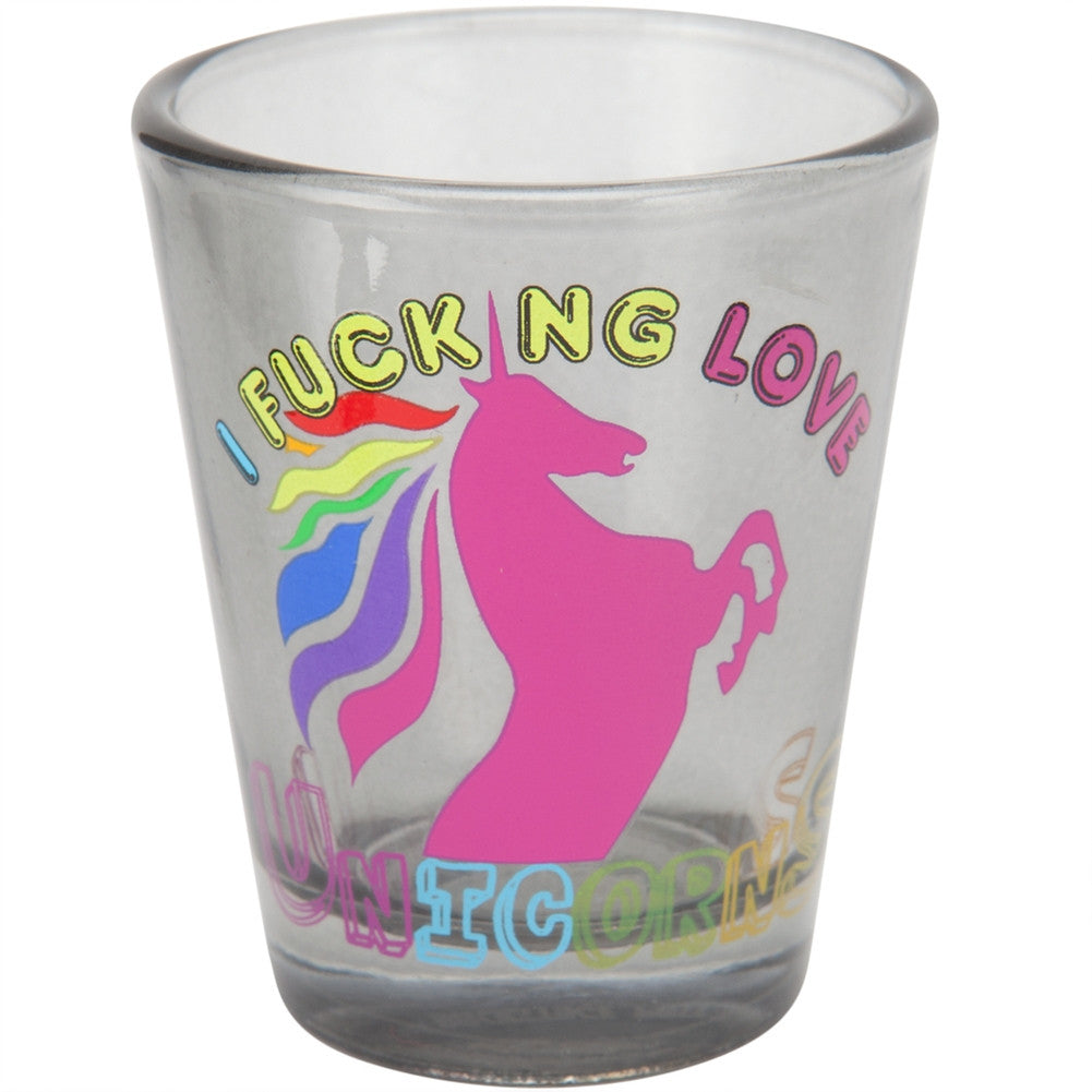 I Effin Love Unicorns Shot Glass Shot Glasses Old Glory OS Clear 