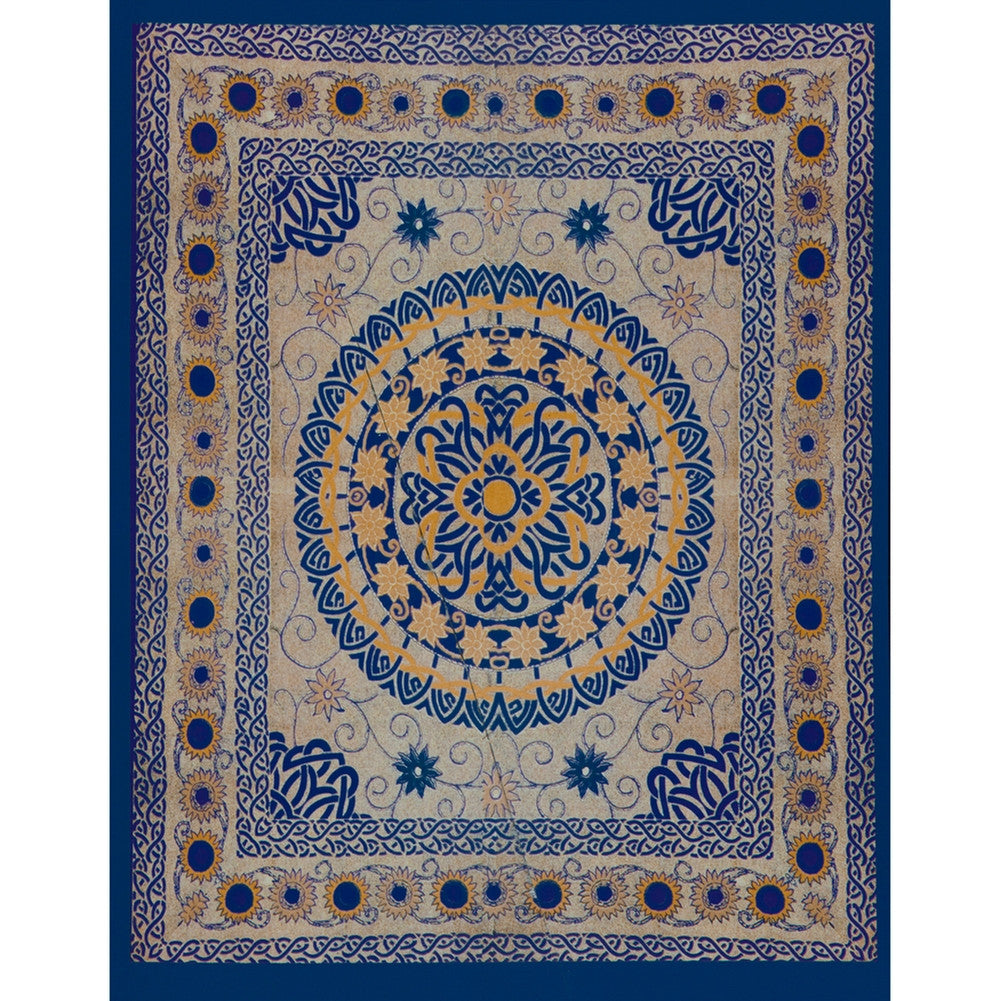 Celtic Flowers Circle Blue Full Tapestry Tapestries Old Glory One Size Blue 