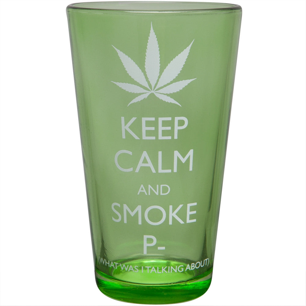 Keep Calm and Smoke Pot Pint Glass Pint Glasses Old Glory   