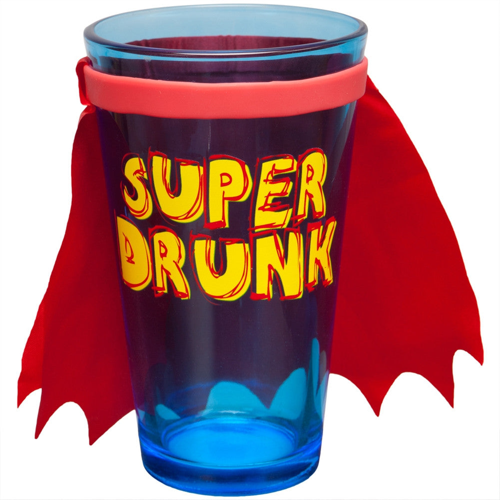 Super Drunk Caped Pint Glass Pint Glasses Old Glory   