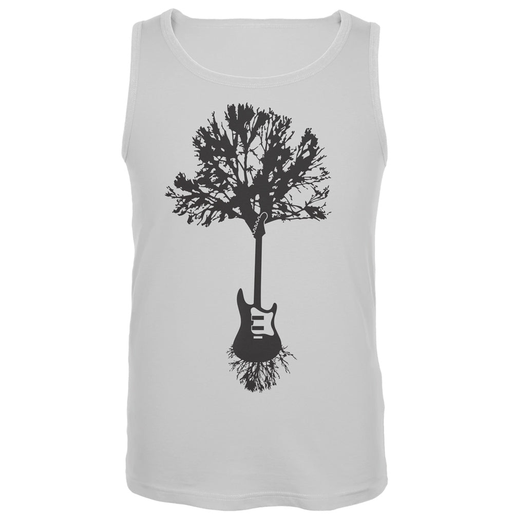 Guitar Music Roots White Tank Top Men's Tank Tops Old Glory LG White 