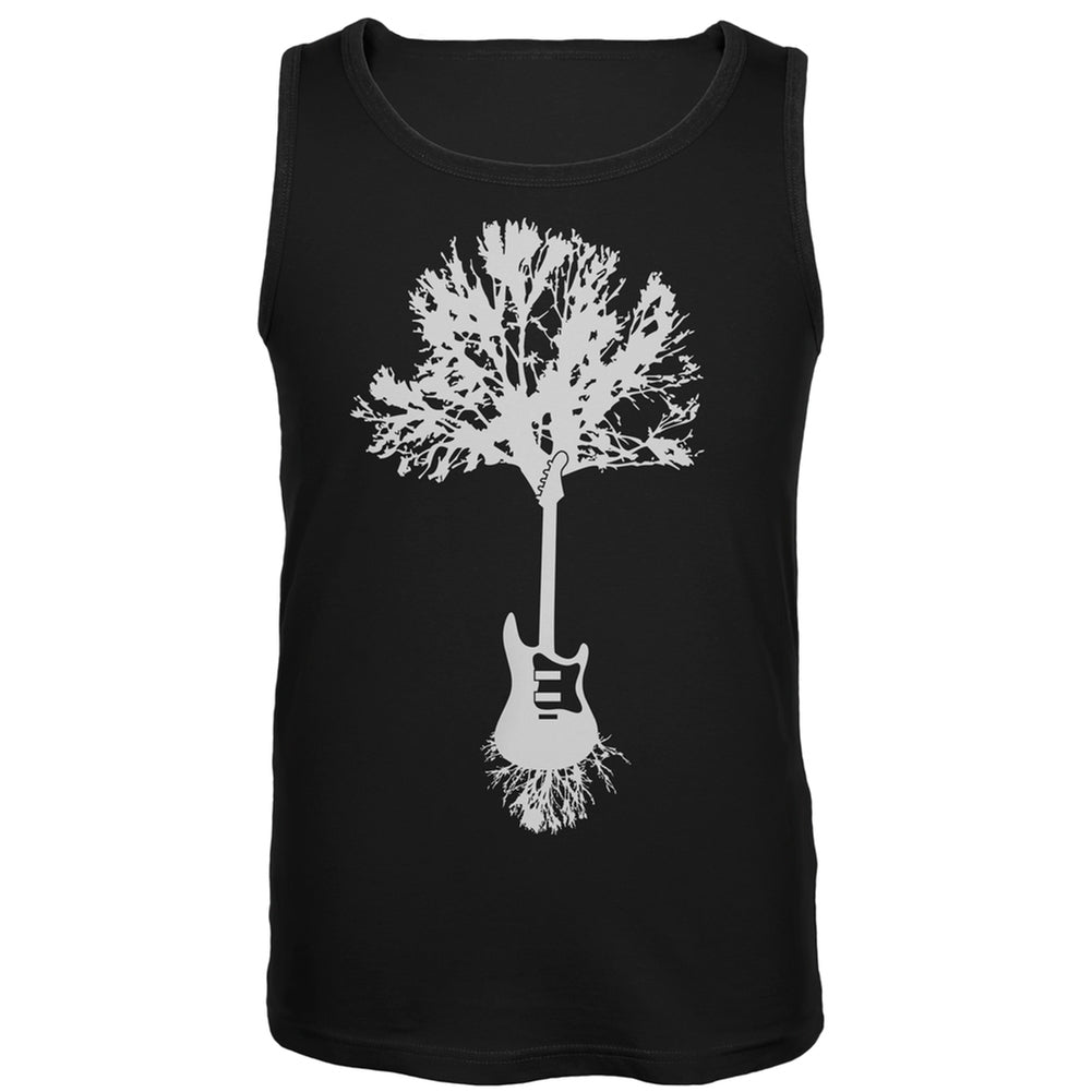 Guitar Music Roots Black Tank Top Men's Tank Tops Old Glory LG Black 