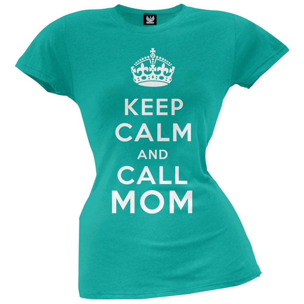 Keep Calm and Call Mom Juniors T-Shirt Juniors T-Shirts Old Glory   