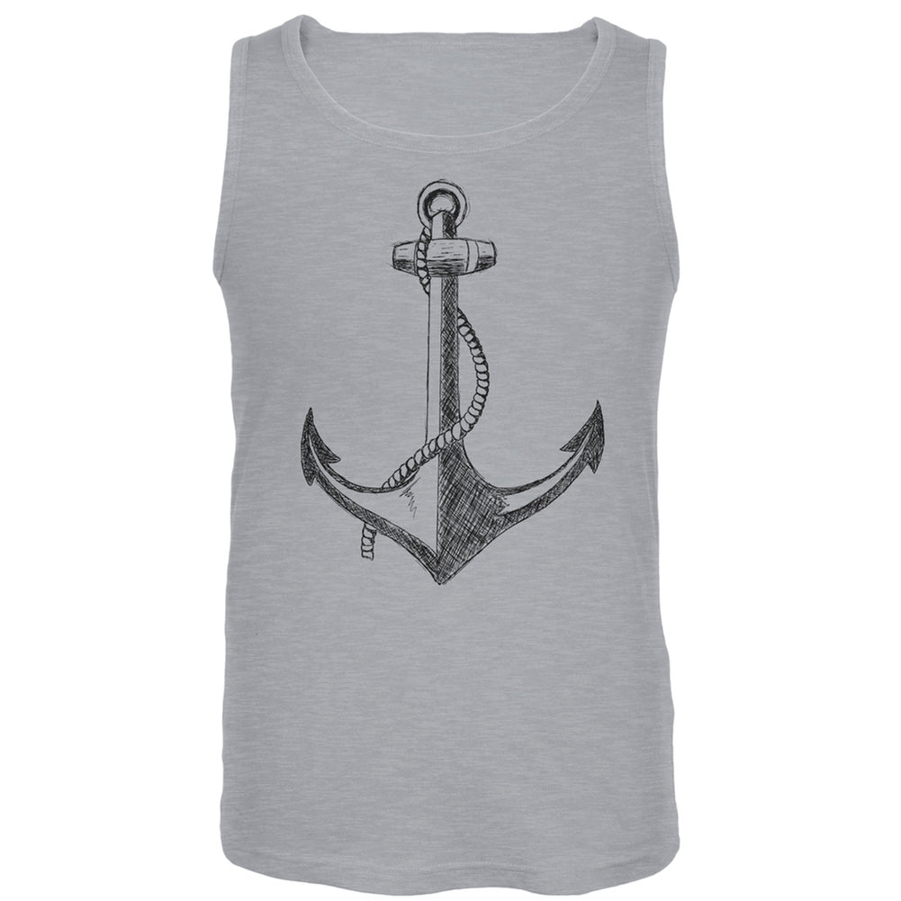 Summer Anchor Grey Tank Top Men's Tank Tops Old Glory LG Grey 