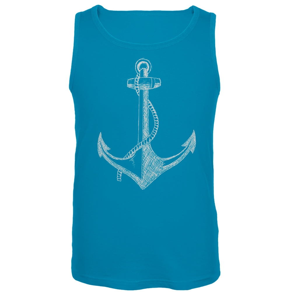 Summer Anchor Blue Tank Top Men's Tank Tops Old Glory LG Blue 