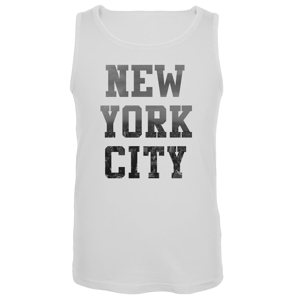 New York City White Tank Top Men's Tank Tops Old Glory LG White 