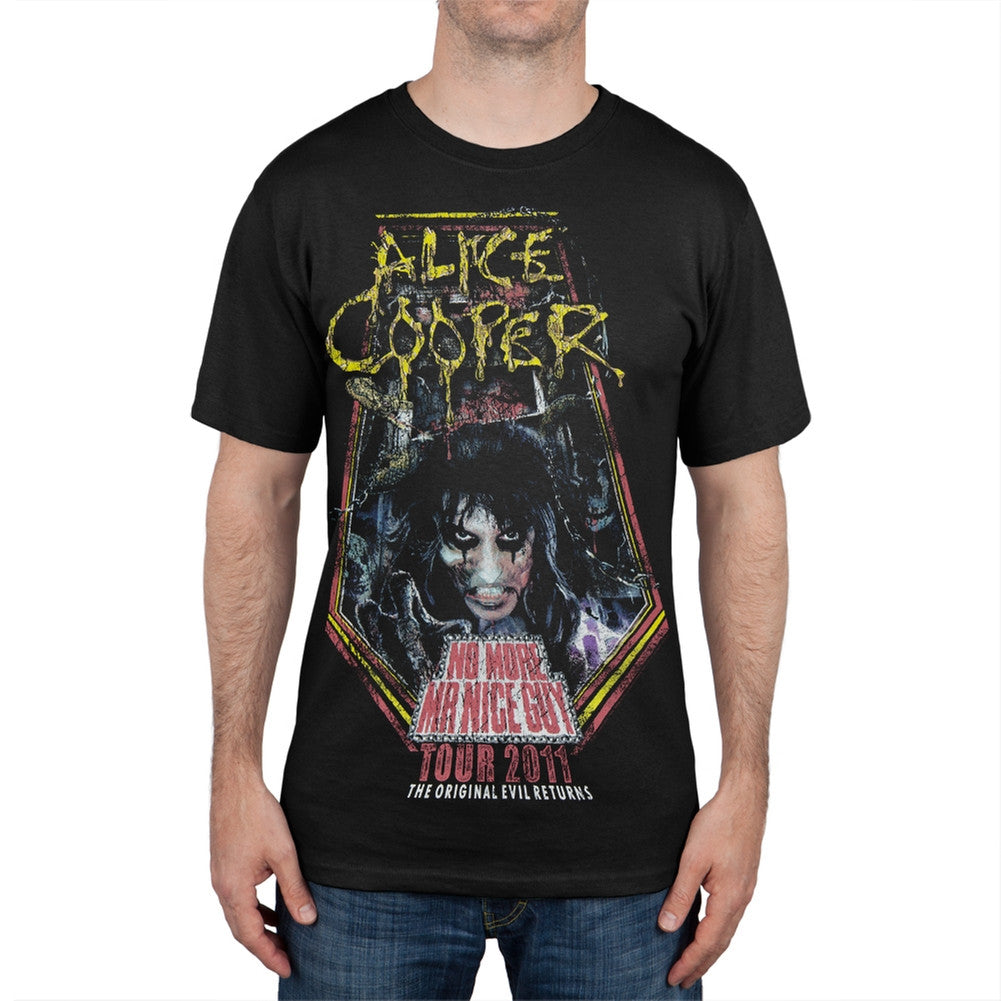 Alice Cooper - No More Mr. Nice Guy 2011 Tour Black T-Shirt Men's T-Shirts Alice Cooper 2XL Black 