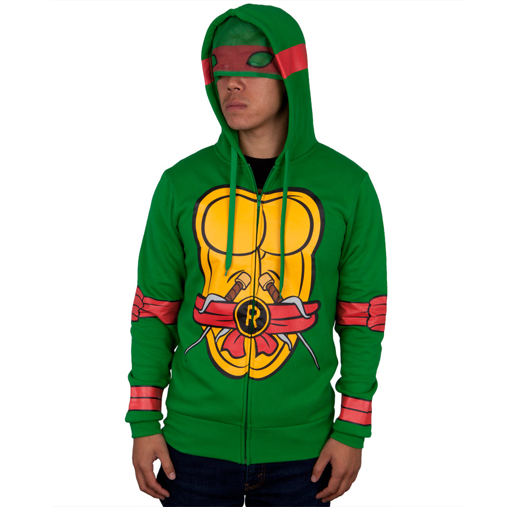 Teenage Mutant Ninja Turtles - I Am Raphael Costume Zip Hoodie Men's Hoodies Teenage Mutant Ninja Turtles SM Green 