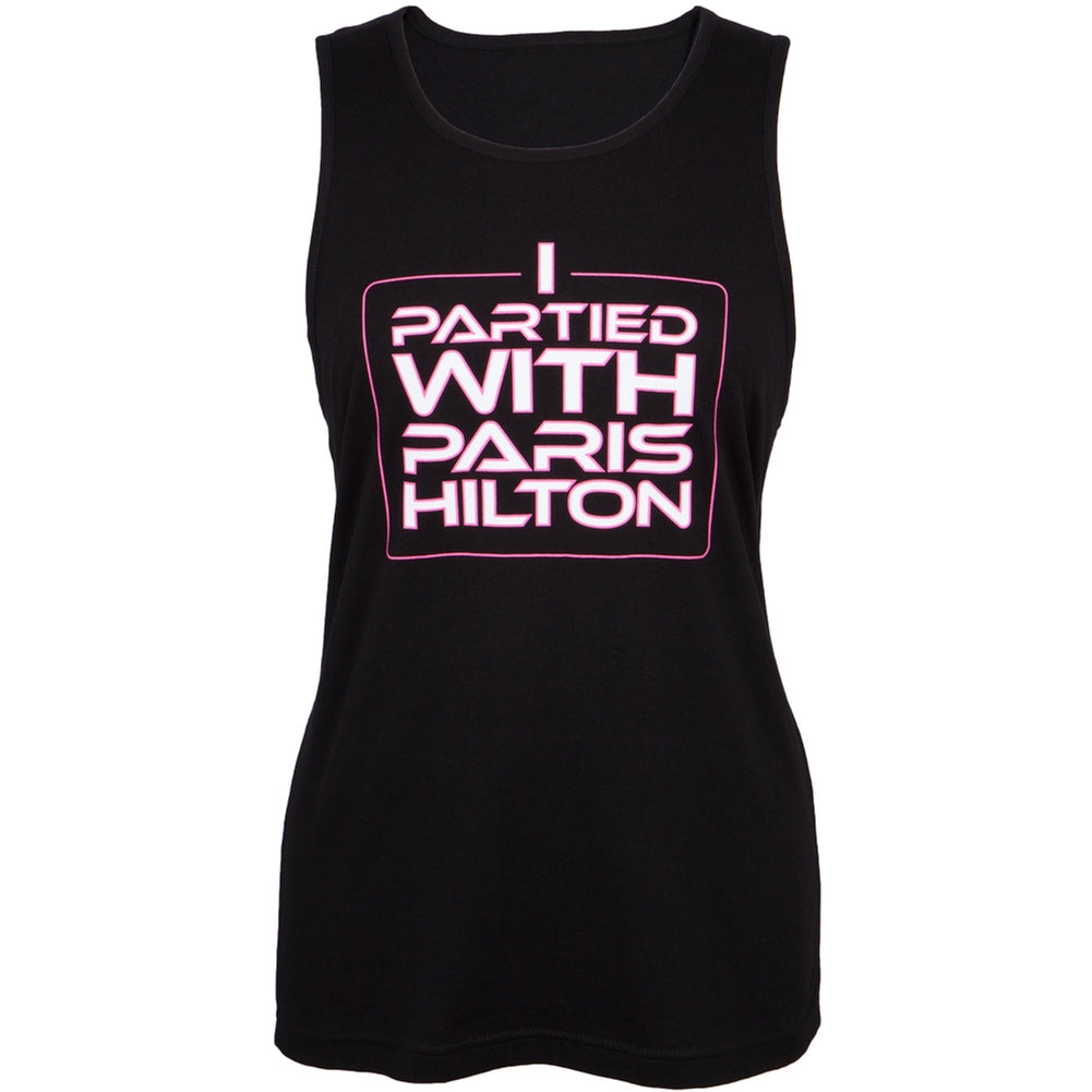 Paris Hilton - I Partied With Paris Juniors Tank Top Juniors Tank Tops Paris Hilton LG Black 