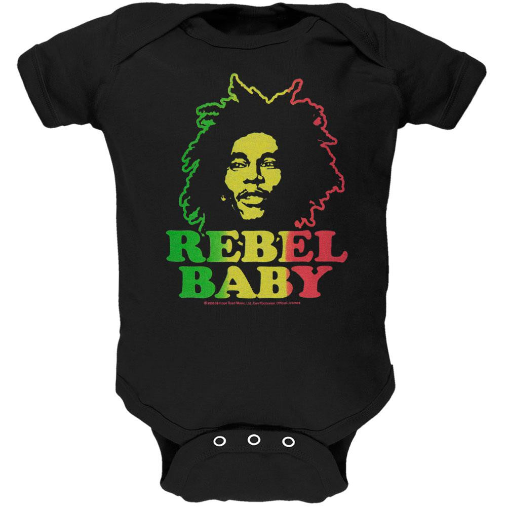 Bob Marley - Rebel Baby Black Baby One Piece Baby One Piece Bob Marley 3-6M Black 