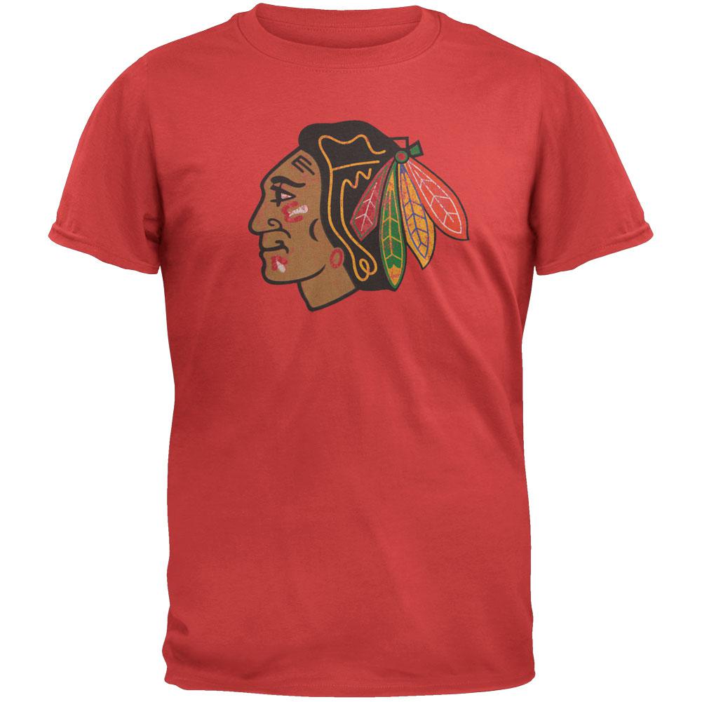 Chicago Blackhawks - Logo Brass Tacks Soft Red T-Shirt Men's T-Shirts Chicago Blackhawks 2XL Red