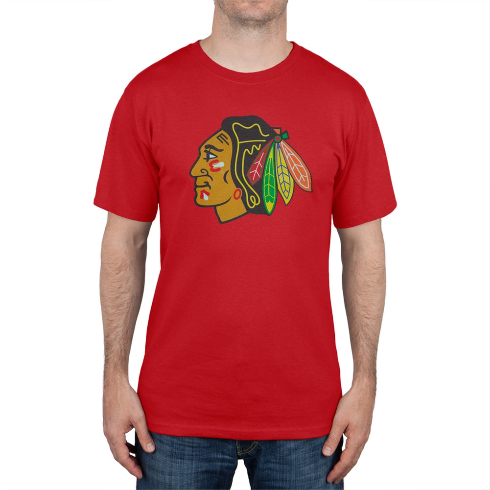 Chicago Blackhawks - Core Logo T-Shirt Men's T-Shirts Chicago Blackhawks 2XL Red 