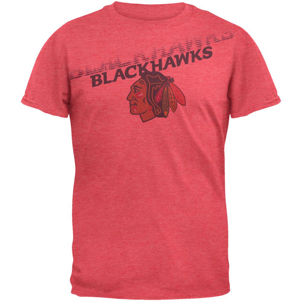 Chicago Blackhawks - Motion Blur Soft T-Shirt Men's T-Shirts Chicago Blackhawks 2XL Red 