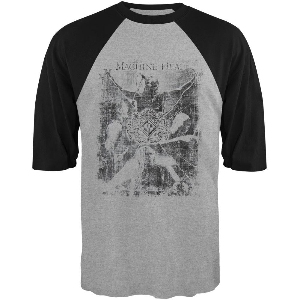 Machine Head - Live Collage Crest Raglan Men's Raglans Machine Head 2XL Grey