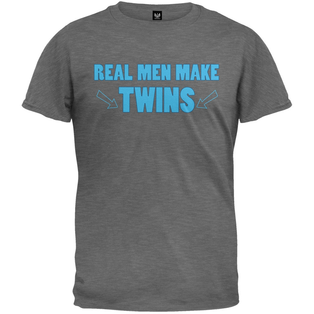 Father's Day Real Men Make Twins Black Adult T-Shirt Men's T-Shirts Old Glory   