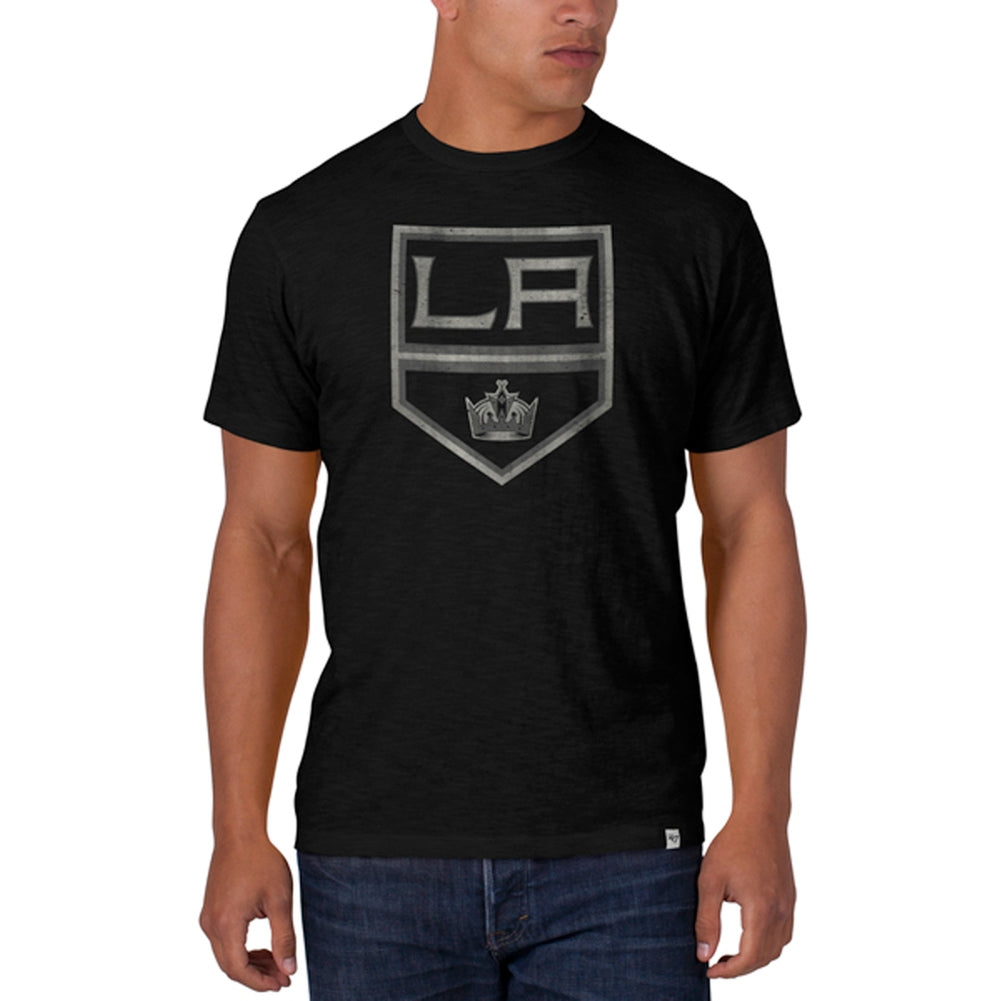 Los Angeles Kings - Crown Logo Scrum Premium T-Shirt Men's T-Shirts NHL Playoffs 2XL Black