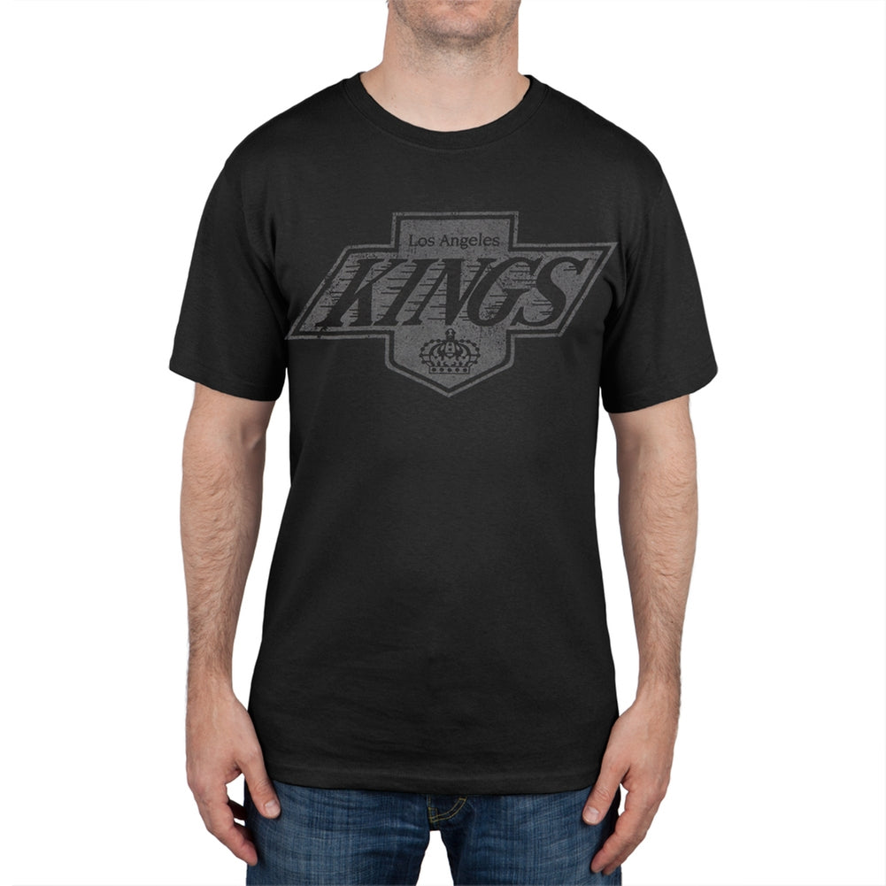 Los Angeles Kings - Logo Brass Tacks Soft T-Shirt Men's T-Shirts NHL Playoffs SM Black