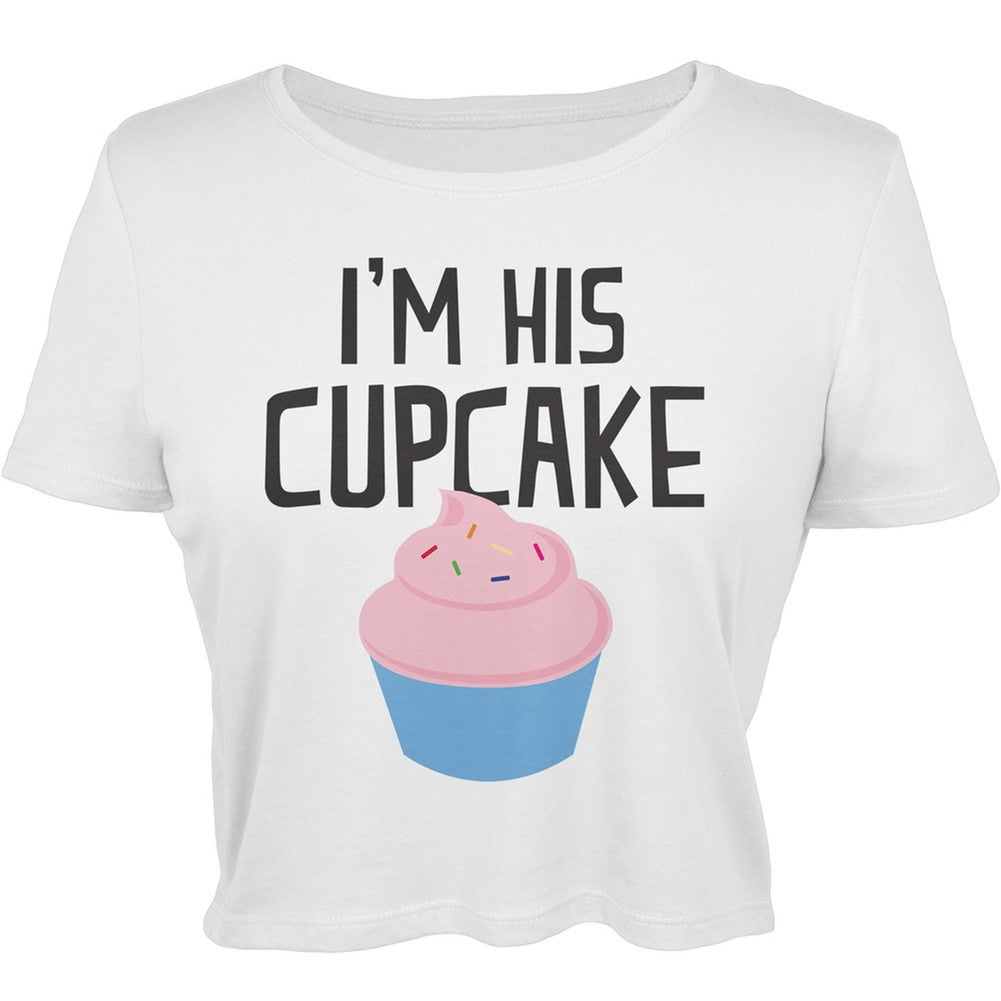 I'm His Cupcake White Soft Juniors T-Shirt Juniors T-Shirts Old Glory   