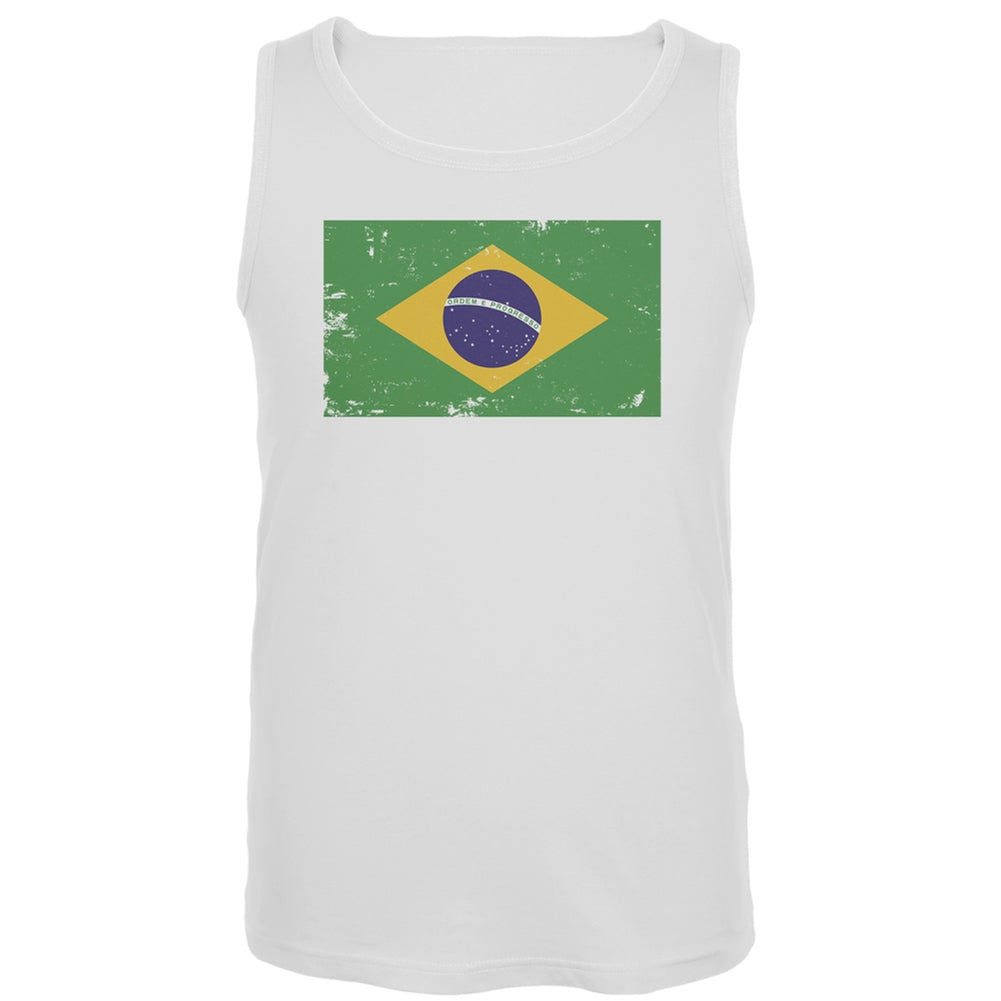 World Cup Brazil Distressed Flag Tank Top Men's Tank Tops FIFA 2XL White 