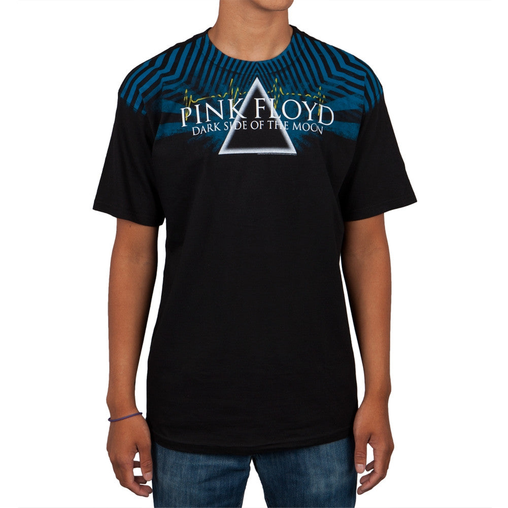 Pink Floyd - Heart Beat Dark Side All-Over T-Shirt Men's T-Shirts Pink Floyd MD Black