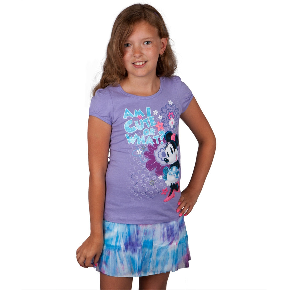 Minnie Mouse - Am I Cute Or What Girls Juvy Skirt Set Juvenile Sets Minnie Mouse J5 Purple