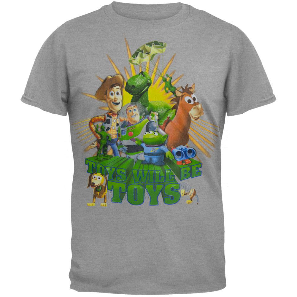 Toy Story - Toys Will Be Toys Youth T-Shirt Youth T-Shirts Toy Story MD Grey 