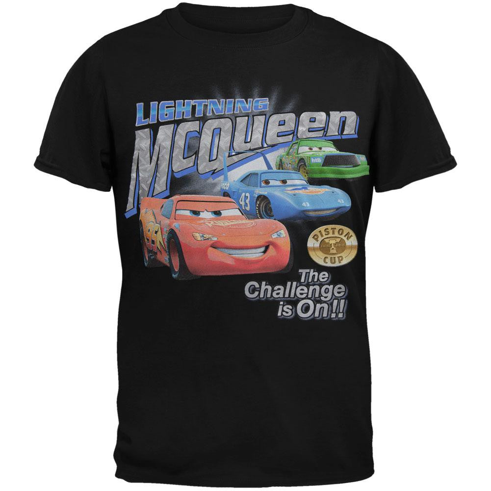 Cars - The Challenge is On Youth T-Shirt Youth T-Shirts Cars (Movie) LG Black