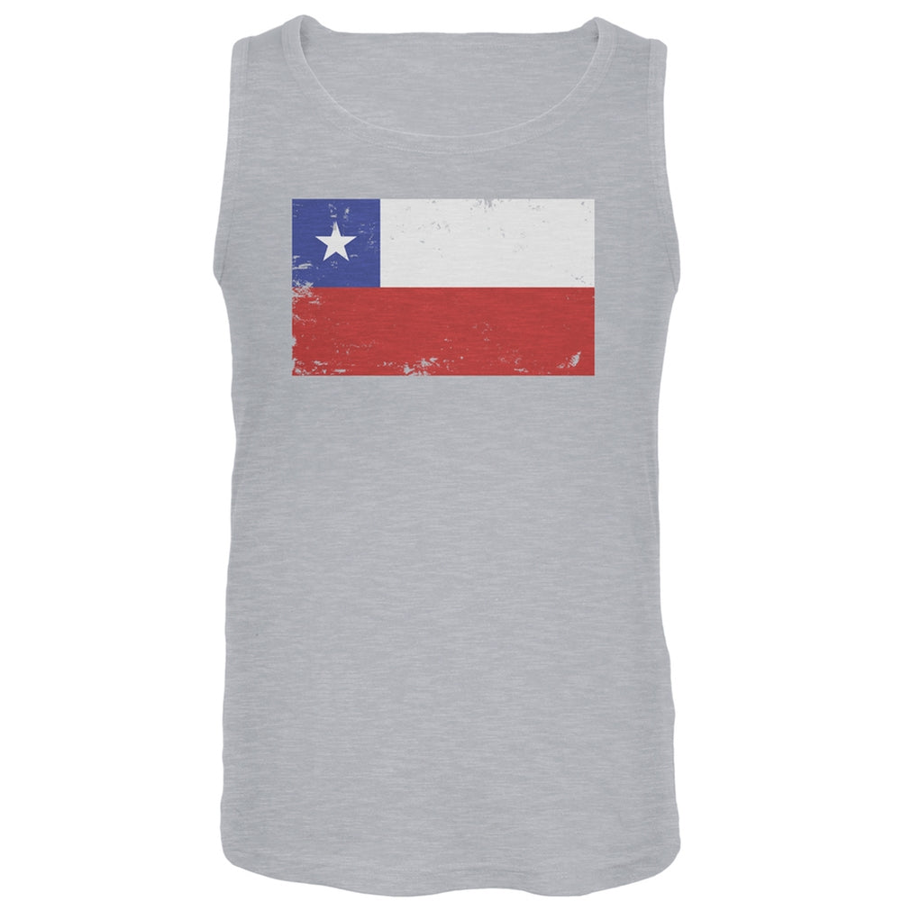 World Cup Chile Distressed Flag Tank Top Men's Tank Tops FIFA LG Grey 