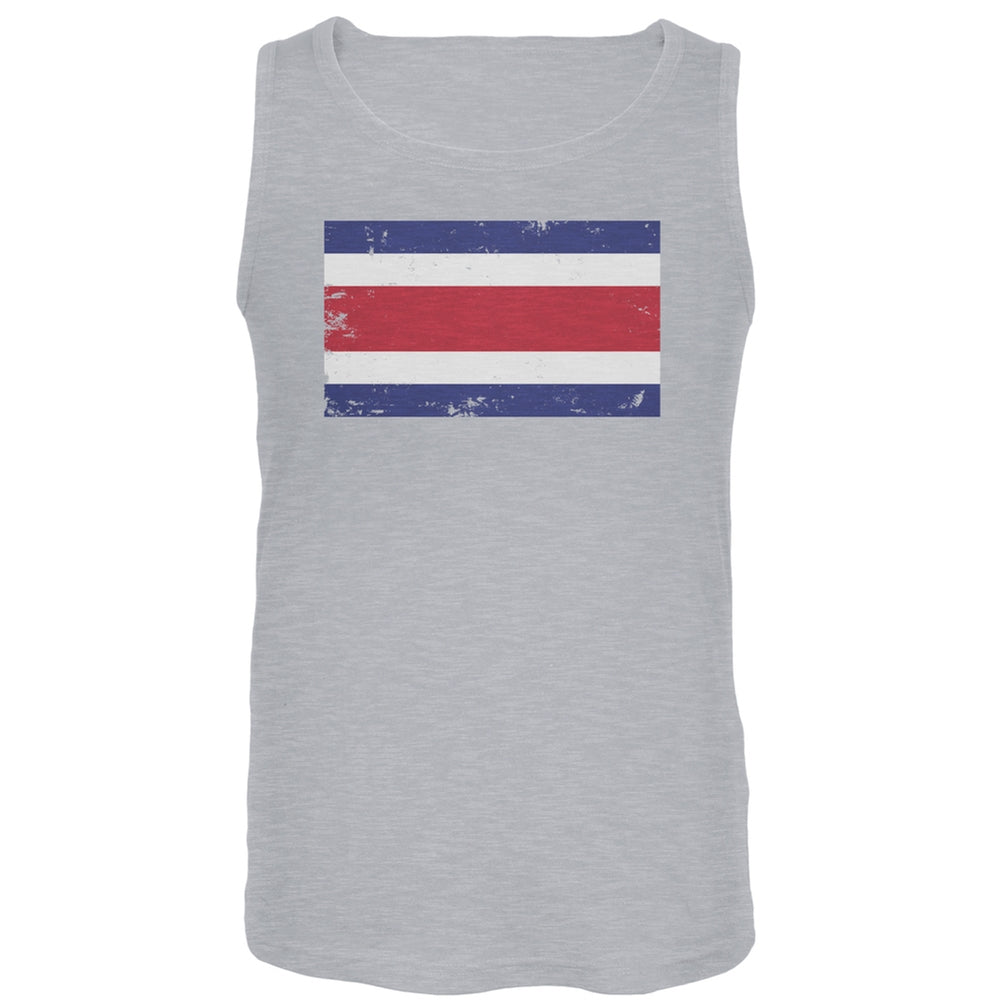 World Cup Costa Rica Distressed Flag Tank Top Men's Tank Tops FIFA LG Grey 