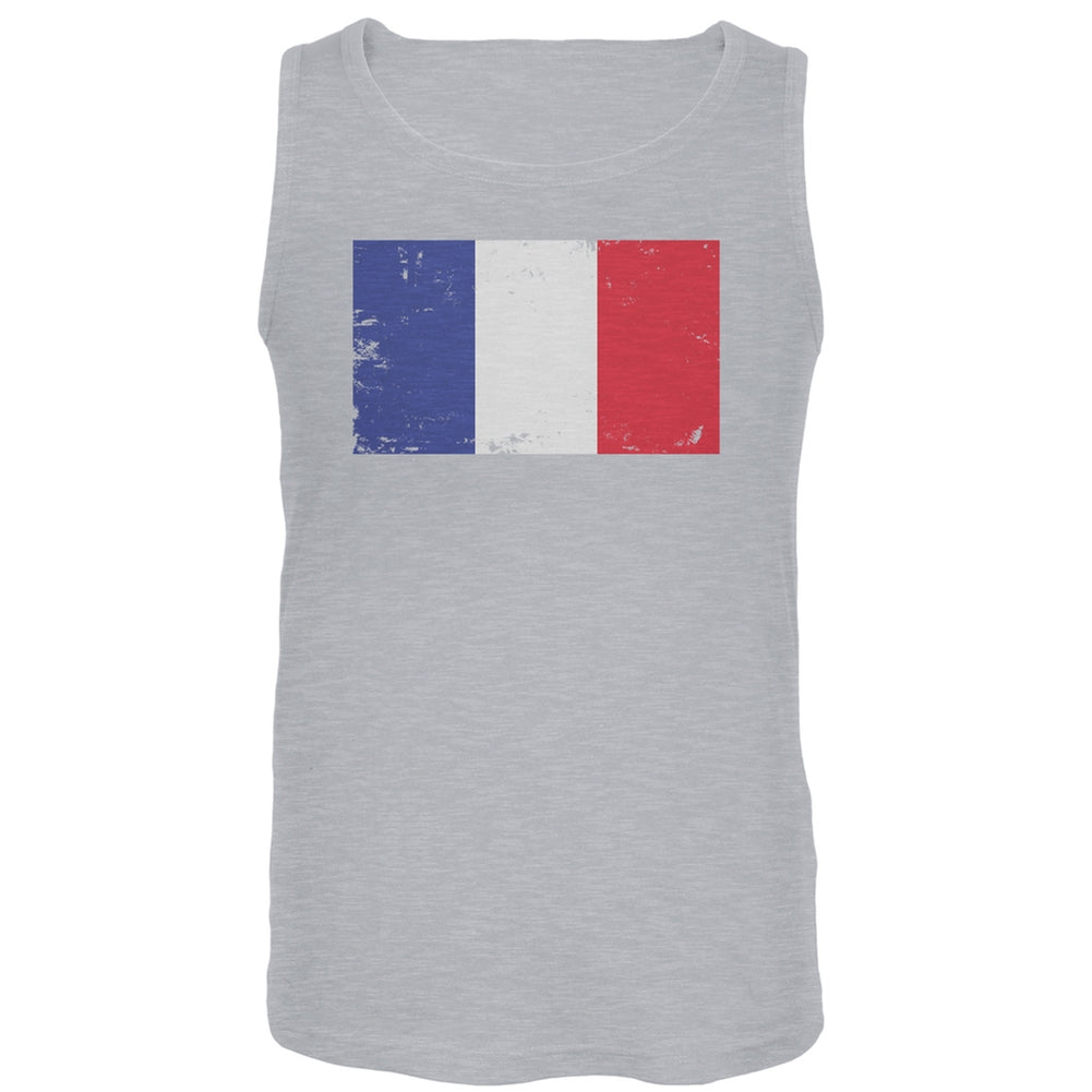 World Cup France Distressed Flag Tank Top Men's Tank Tops FIFA LG Grey 