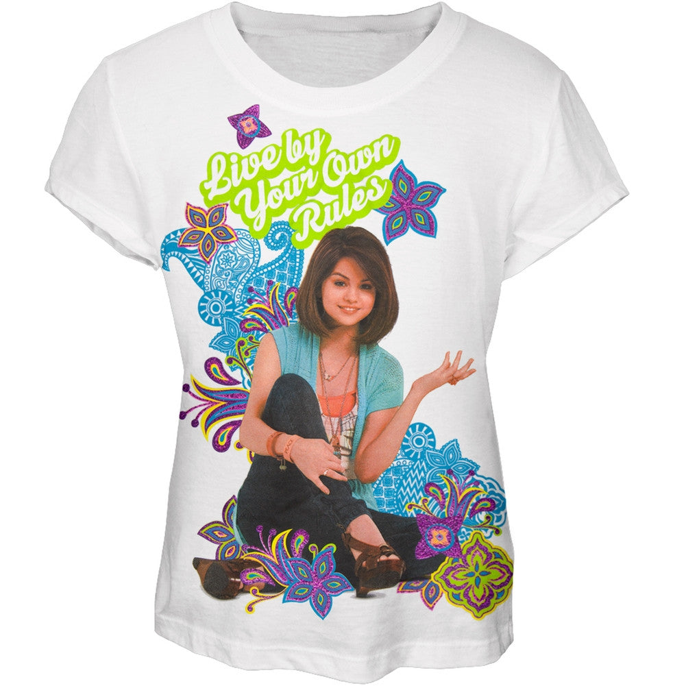 Wizards Of Waverly Place - Your Own Rules Girls Youth T-Shirt Youth T-Shirts Wizards of Waverly Place SM White 