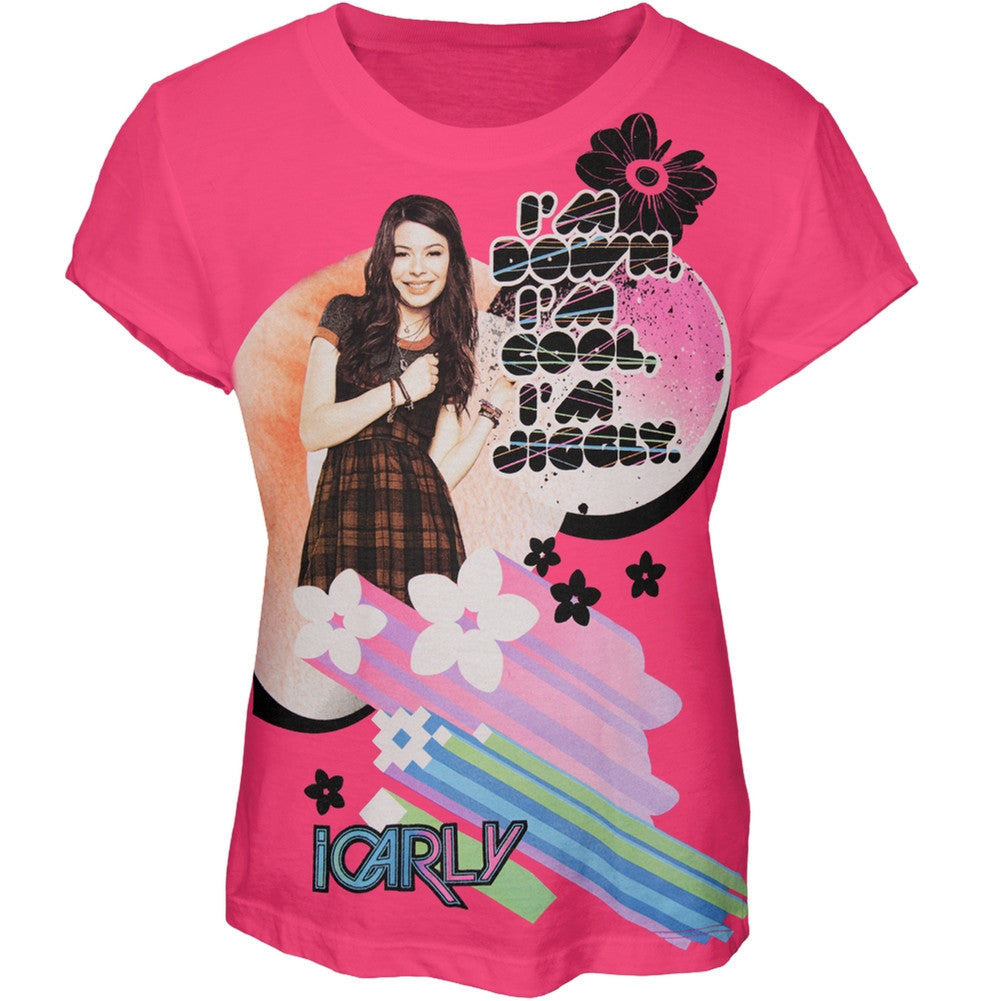 iCarly - I'm Jiggly Carly Girls Youth T-Shirt Youth T-Shirts iCarly SM Pink