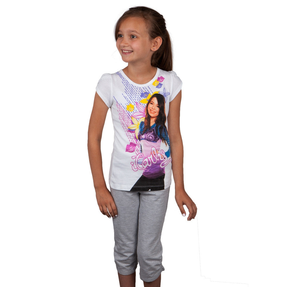 iCarly - Carly Kisses Girls Juvy Capri Set Juvenile Sets iCarly J4 White 