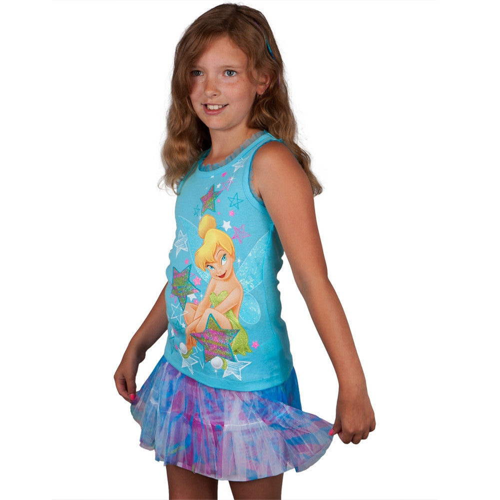 Tinkerbell - Super Star Tink Girls Juvy Skirt Set Juvenile Sets Tinkerbell J4 Light Blue 