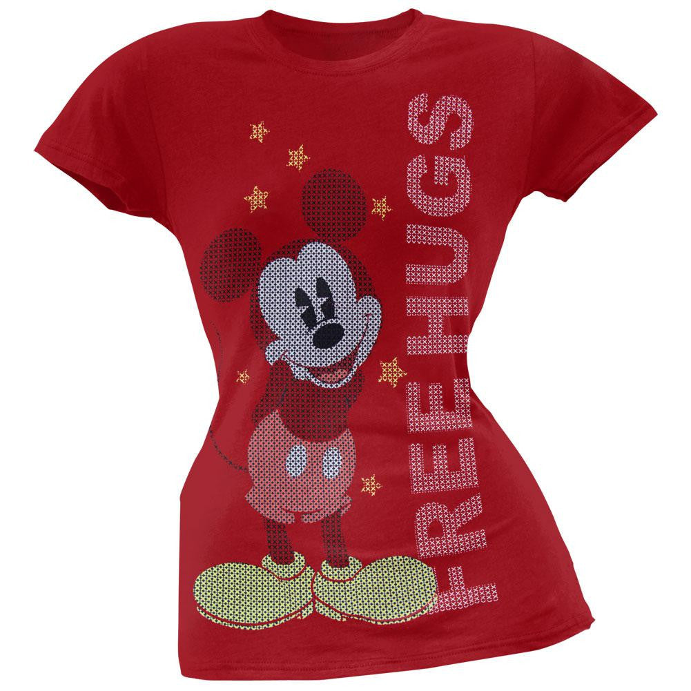 Mickey Mouse - Free Hugs Red Juniors T-Shirt Juniors T-Shirts Mickey Mouse 2XL Red 