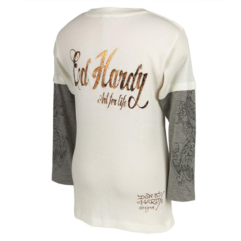 Ed Hardy - Destiny Tiger Youth 2fer Long Sleeve T-Shirt Youth Long Sleeves Ed Hardy   