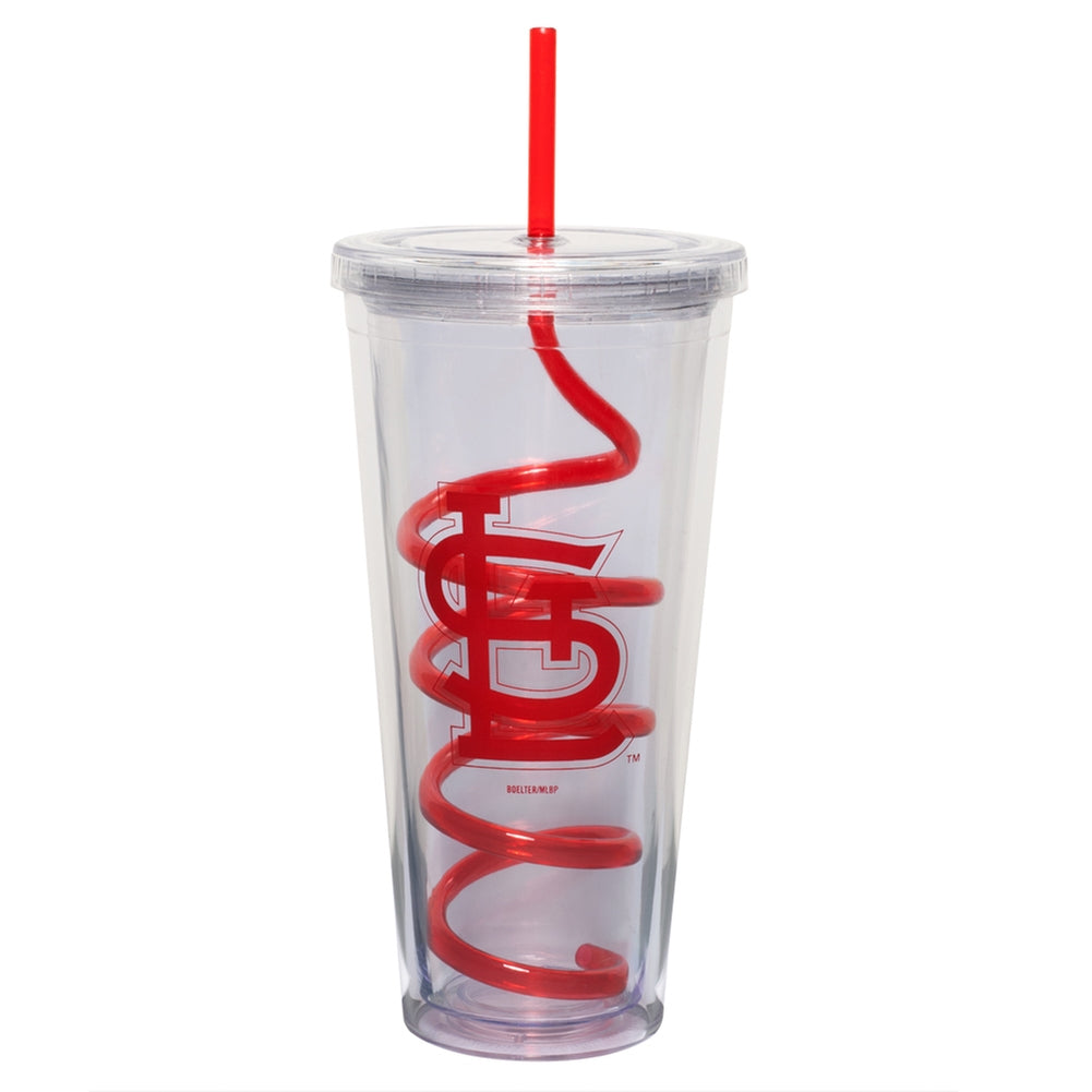 St. Louis Cardinals - Logo 22 oz Acrylic Tumbler With Swirl Straw Travel Mugs Old Glory OS Multicoloured 