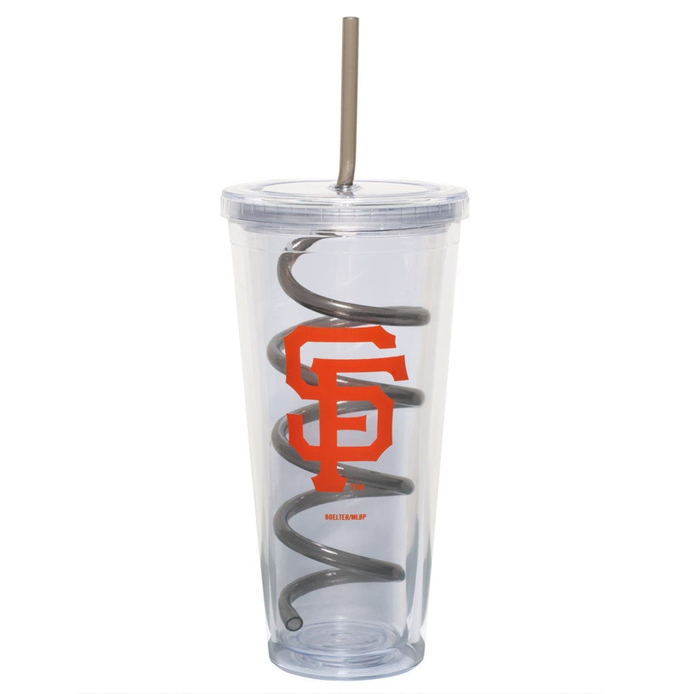 San Francisco Giants - Logo 22 oz Acrylic Tumbler With Swirl Straw Travel Mugs Old Glory OS Multicoloured 