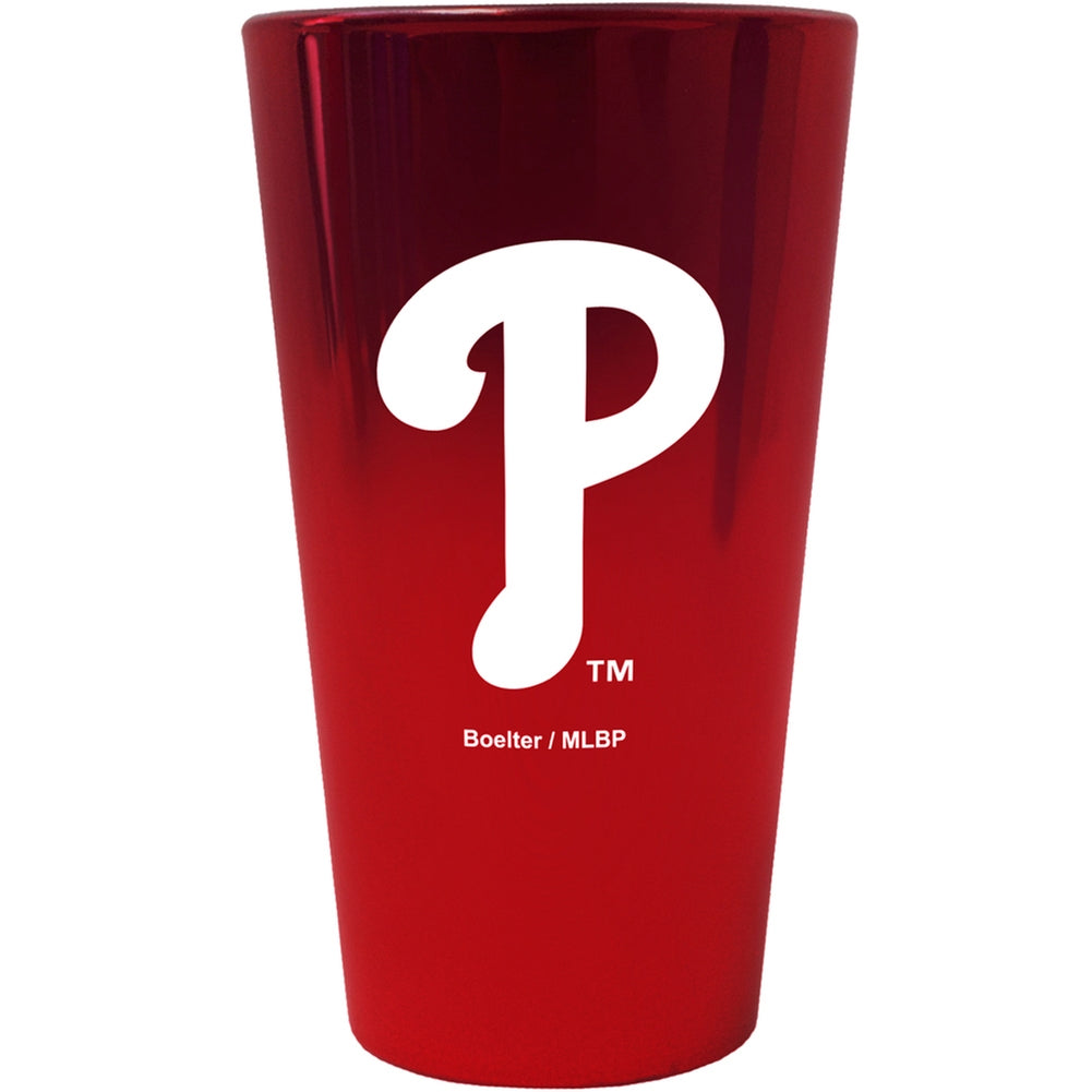 Philadelphia Phillies - Logo Lusterware Pint Glass Pint Glasses Old Glory OS Red 