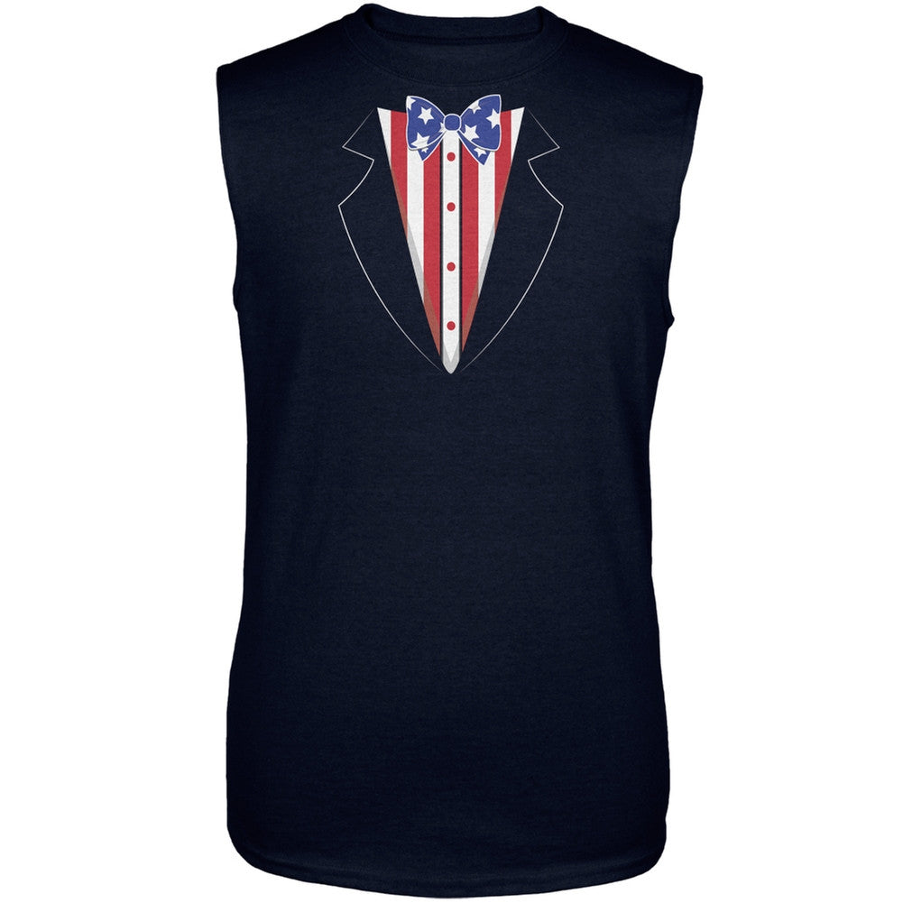 Stars and Stripes Tuxedo Sleeveless Shirt Men's T-Shirts Old Glory   