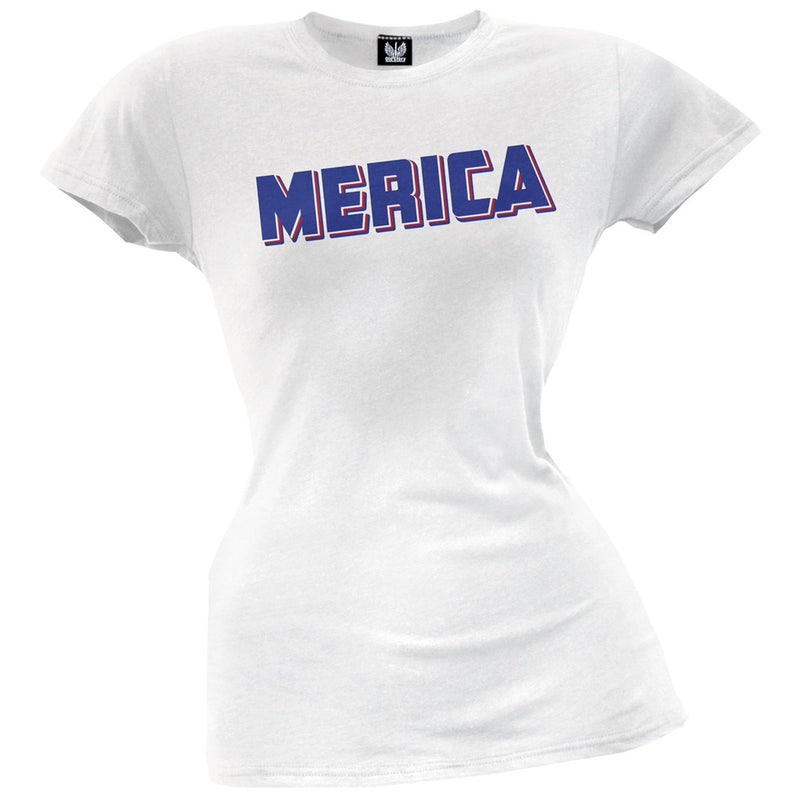 MERICA Juniors Crop Top Juniors T-Shirts Old Glory   