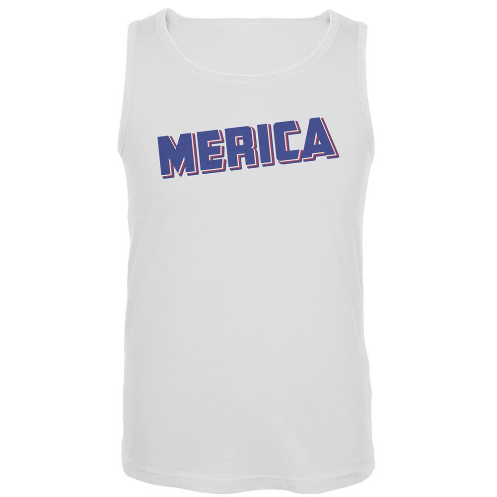 MERICA Tank Top Men's Tank Tops Old Glory 2XL White 