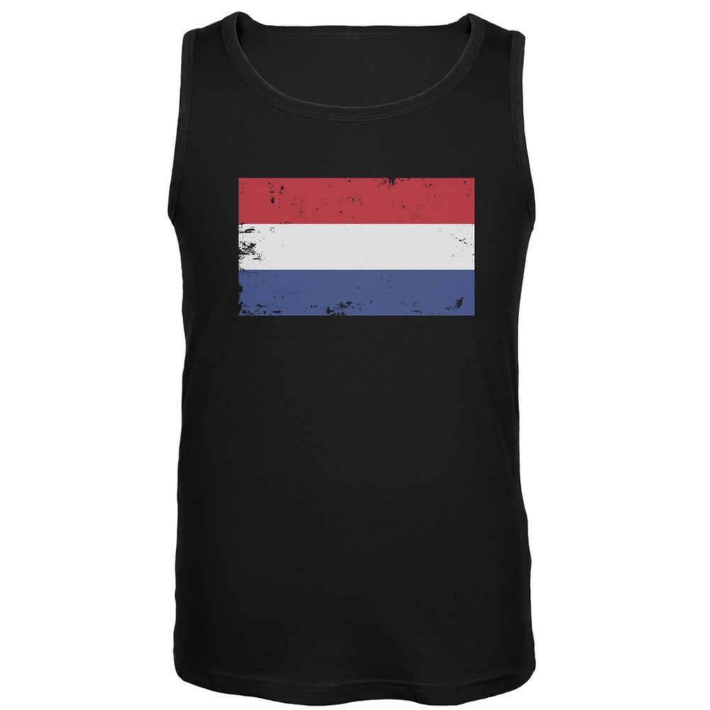 World Cup Netherlands Distressed Flag Tank Top Men's Tank Tops FIFA 2XL Black 