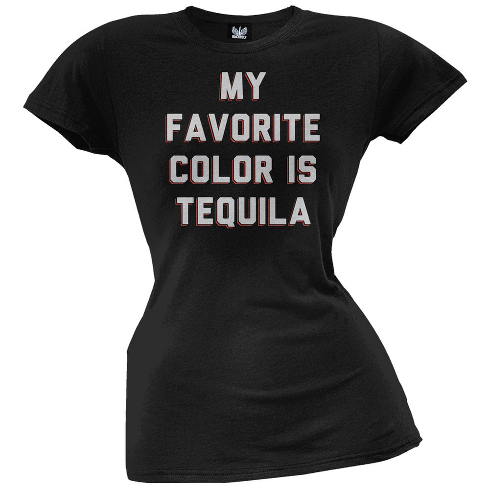 My Favorite Color is Tequila Juniors T-Shirt Juniors T-Shirts Old Glory SM Black 