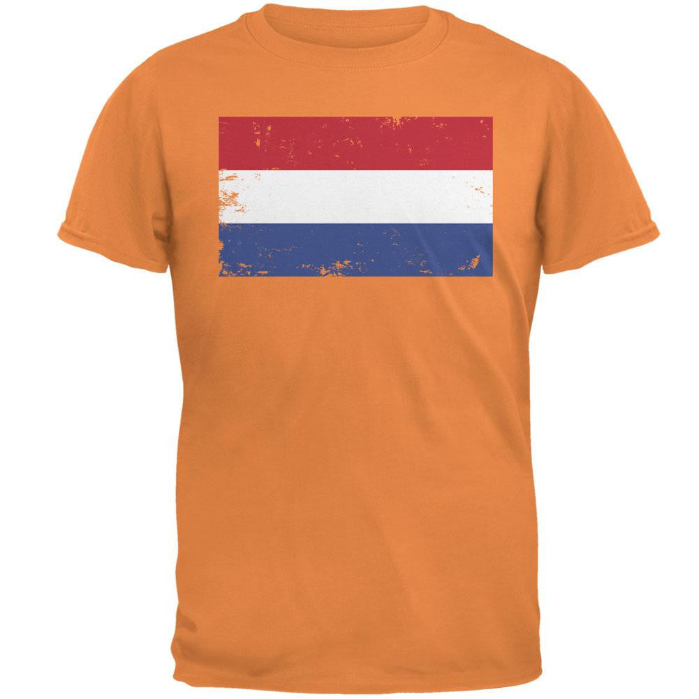 World Cup Netherlands Distressed Flag Orange Juniors T-Shirt Juniors T-Shirts FIFA 2XL Orange 