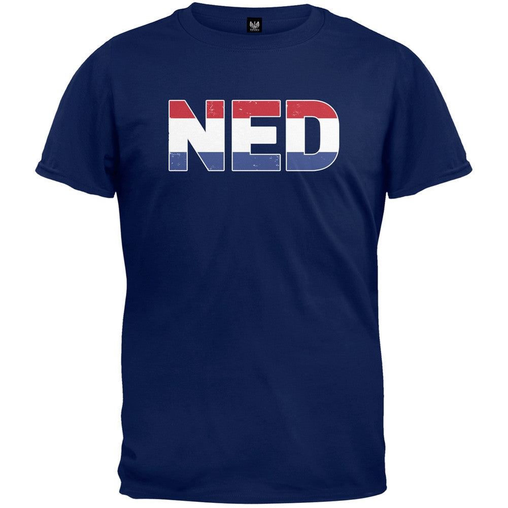 World Cup NED Netherlands Distressed T-shirt Men's T-Shirts FIFA   