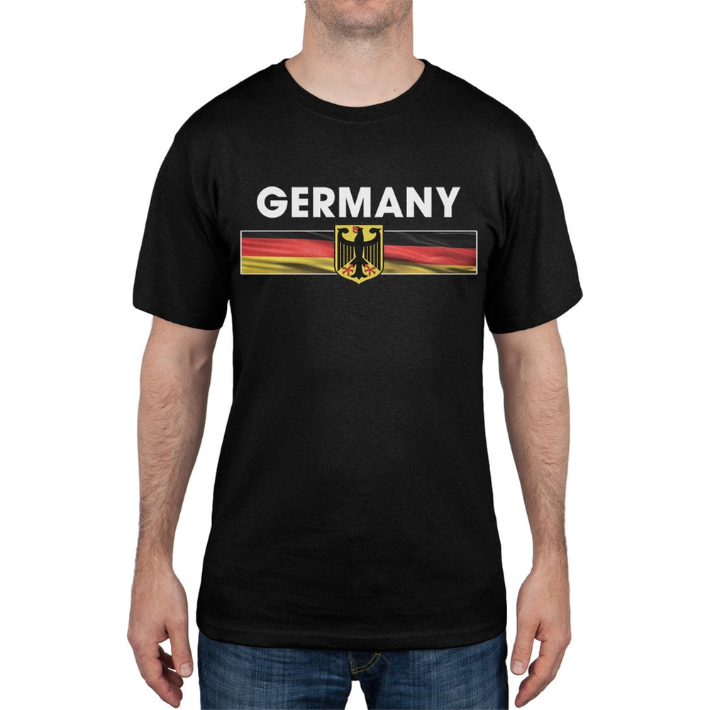 World Cup Germany Eagle Crest Black Soccer T-Shirt Men's T-Shirts Old Glory   