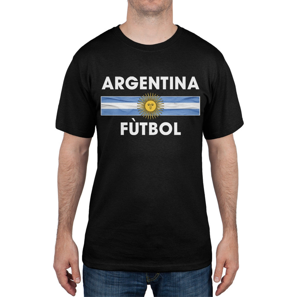 World Cup Argentina Crest Black Soccer T-Shirt Men's T-Shirts FIFA   